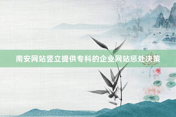 南安网站竖立提供专科的企业网站惩处决策